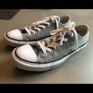 Silver Sparkly Converse All Star low-tops